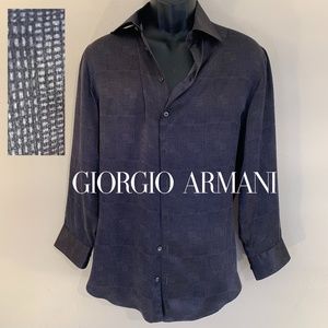 Giorgio Armani Satin Long Sleeve Shirt 15 3/4 Neck / Italian size 40